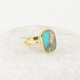 Amazonite Ring - Sterling Silver - 10x14mm Gemstone Ring - Amazonite Copper Ring - High Quality Jewelry - Wedding Jewelry - Gift for Summer